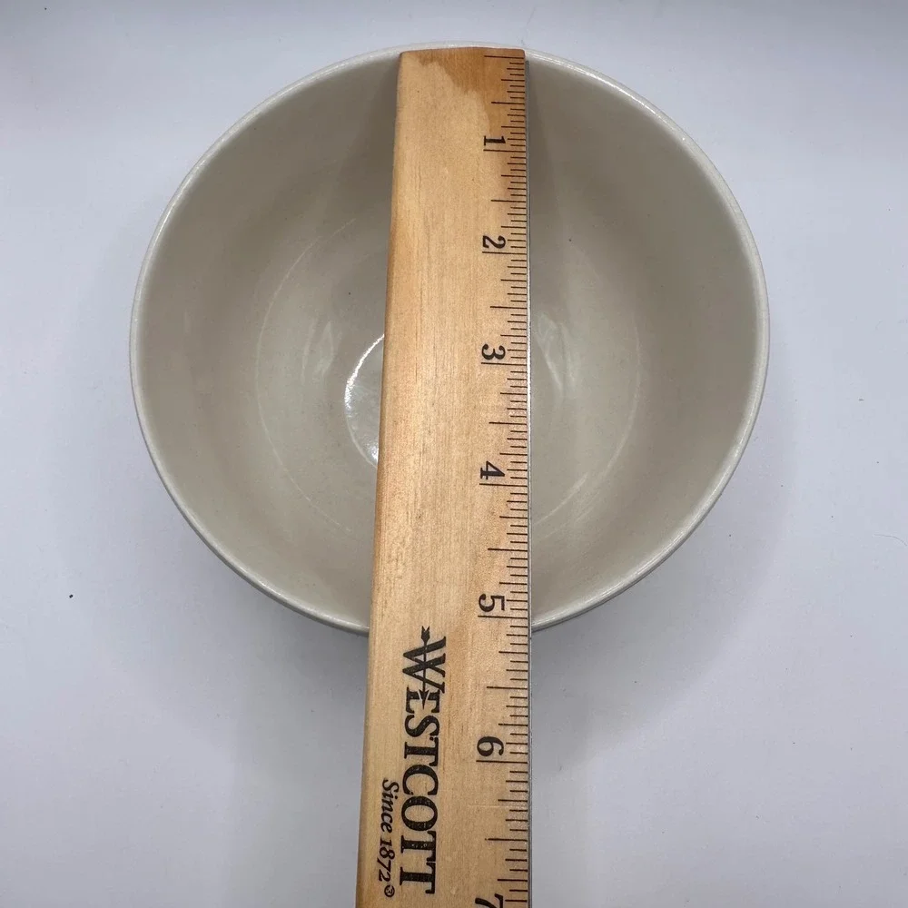 LL Bean Blueberry Stoneware Mixing Bowl Blue Stripe Cream Ceramic 6 Inch